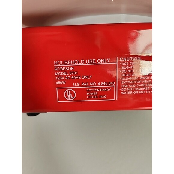 Vintage Robeson Cotton Candy Maker Model CC1 - 3701 Party Time - Picture 8 of 8